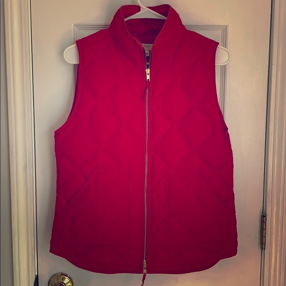 J. Crew Jackets & Blazers - J Crew red puffer vest size S